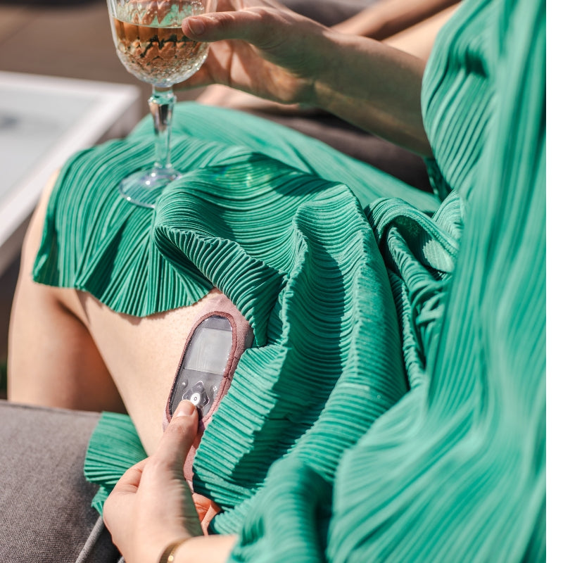 insulin pump holder for under dresses with window pink