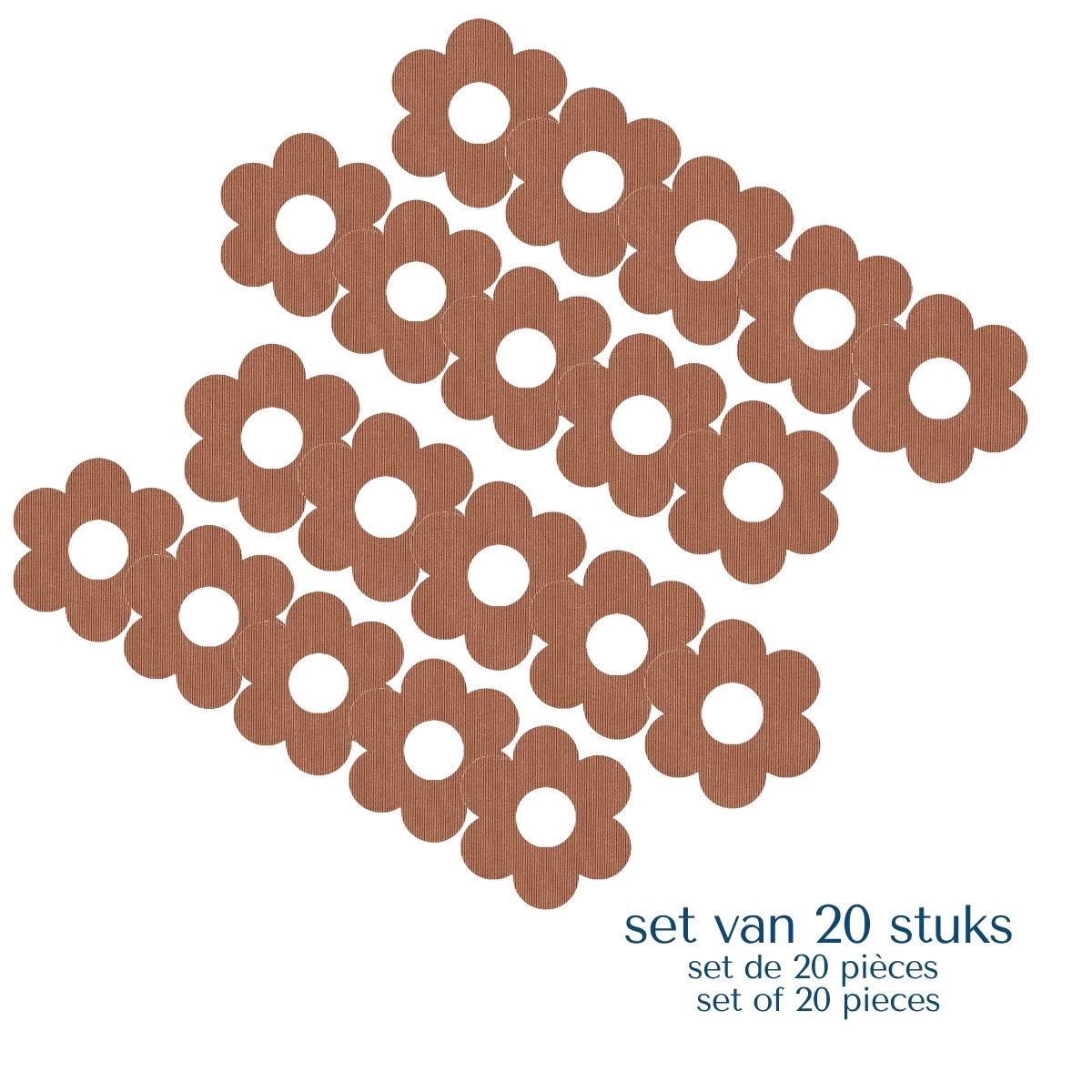 Set van 20 beige ringpleisters bloem