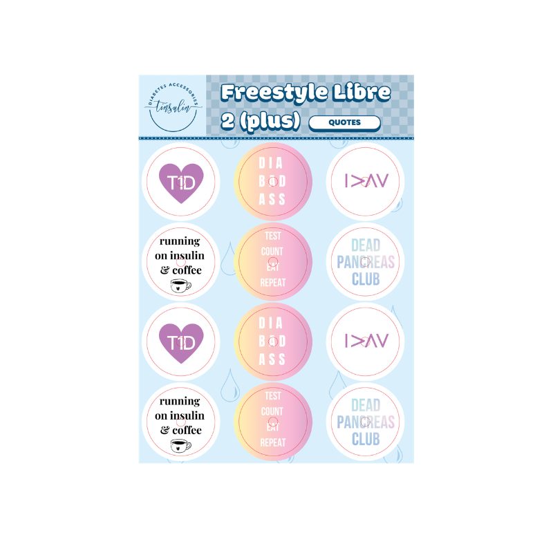 Freestyle Libre 2 / 2 Plus Sensor Stickers – Quotes (12 stickers)