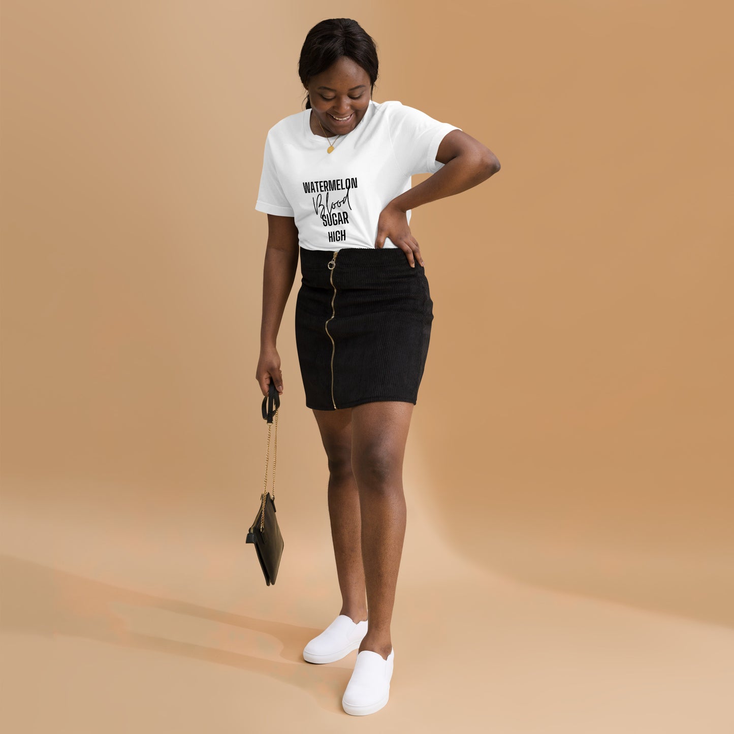white unisex t-shirt 'watermelon blood sugar high'