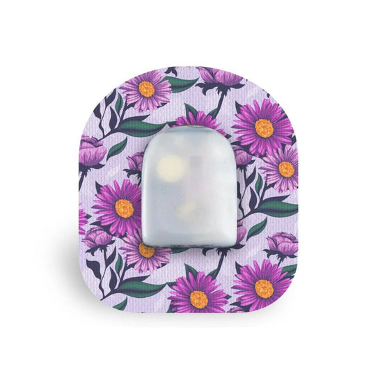 plaster/fix tape for Omnipod lilac daisies