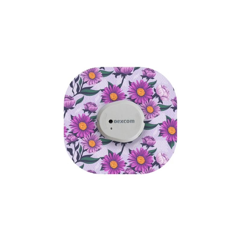 sensor patch/fix tape for Dexcom G7 / ONE+ lilac daisies