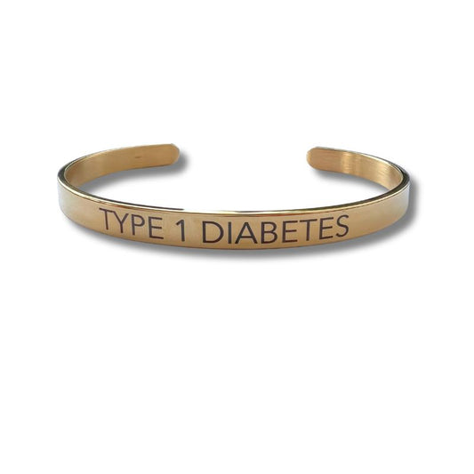 engraved bracelet 'type 1 diabetes' gold