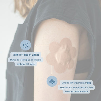 Pleister blijft 14+ dagen zitten, zweet- en waterbestendig