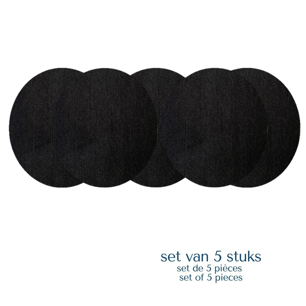 Set van 5 zwarte ovalen sensorpleisters