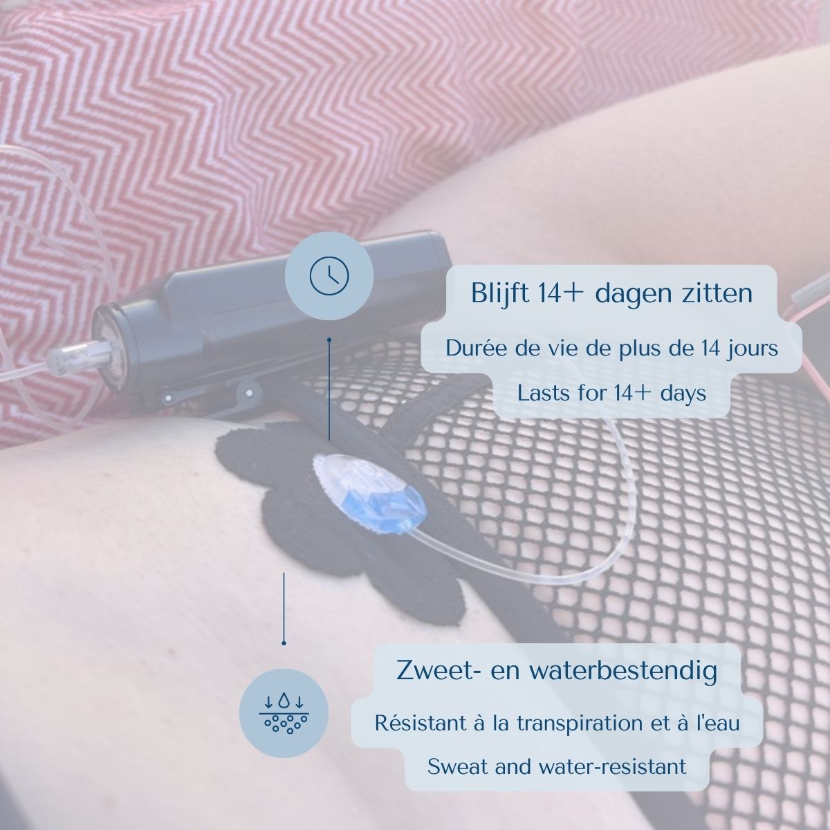 Ringpleister bloem blijft 14+ dagen zitten, zweet- en waterbestendig