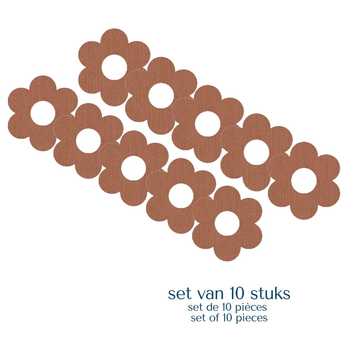 Set van 10 beige ringpleisters bloem
