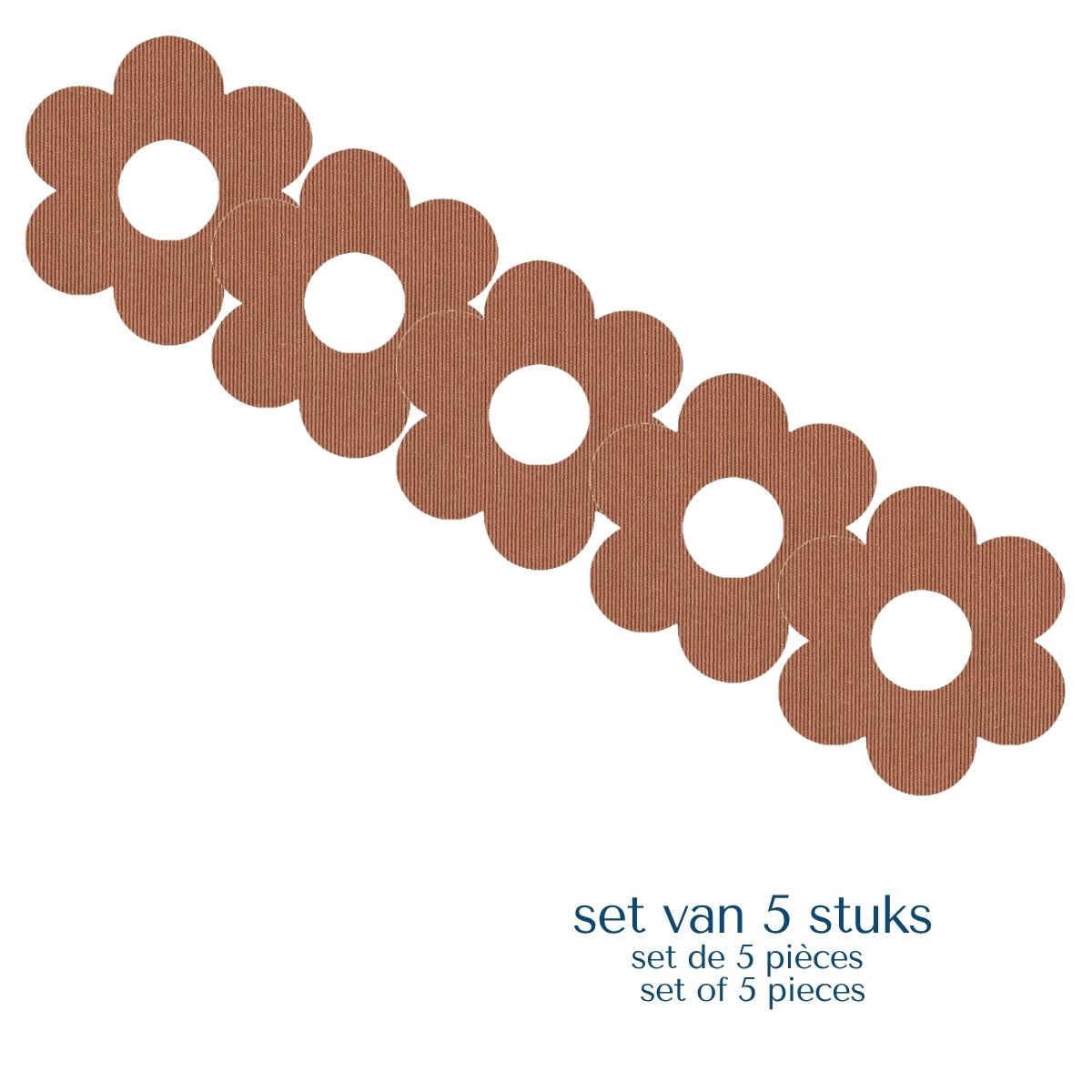 Set van 5 beige ringpleisters bloem