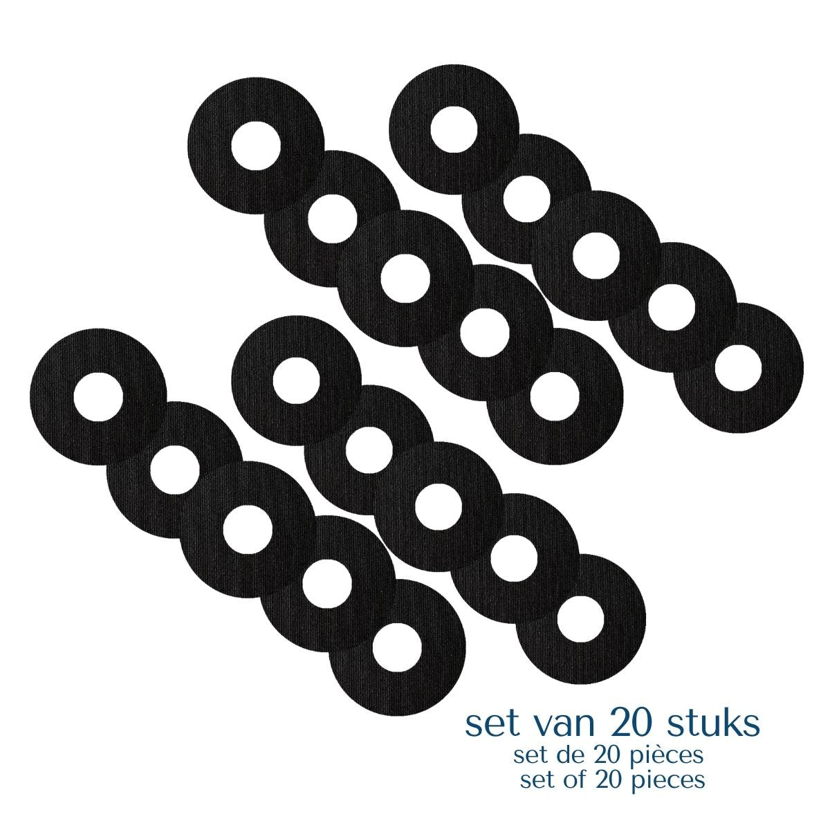 Set van 20 zwarte ringpleisters voor Dexcom G7 en Simplera