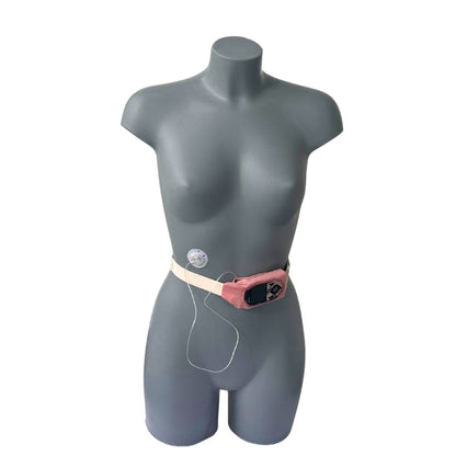 insulin pump holder for around waist with window pink