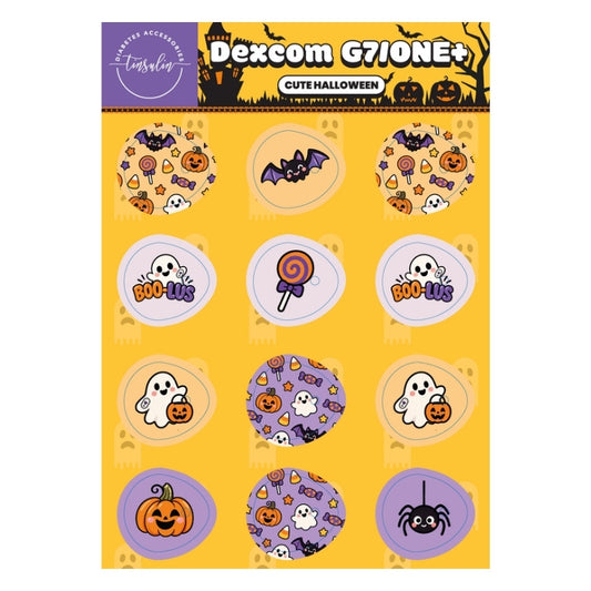 Stickervel Dexcom G7 / ONE+ Cute Halloween met 12 sensorstickers