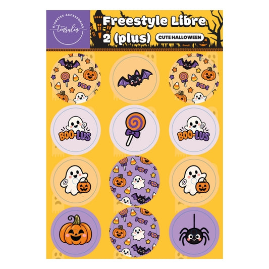 Stickervel Freestyle Libre 2 / 2 Plus Cute Halloween met 12 sensorstickers