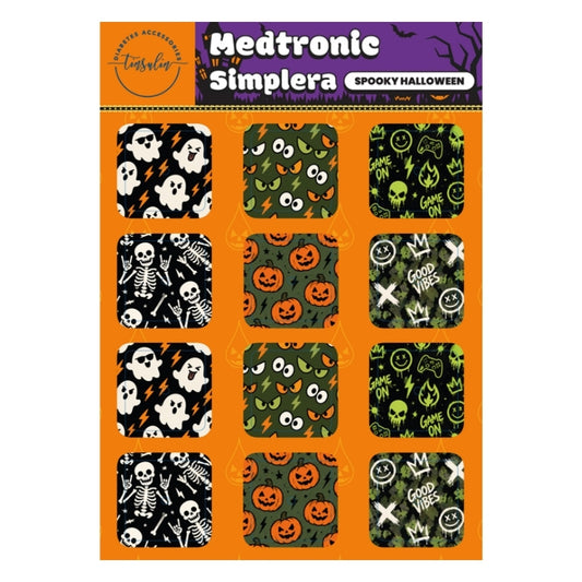 Stickervel Medtronic Simplera Spooky Halloween met 12 sensorstickers