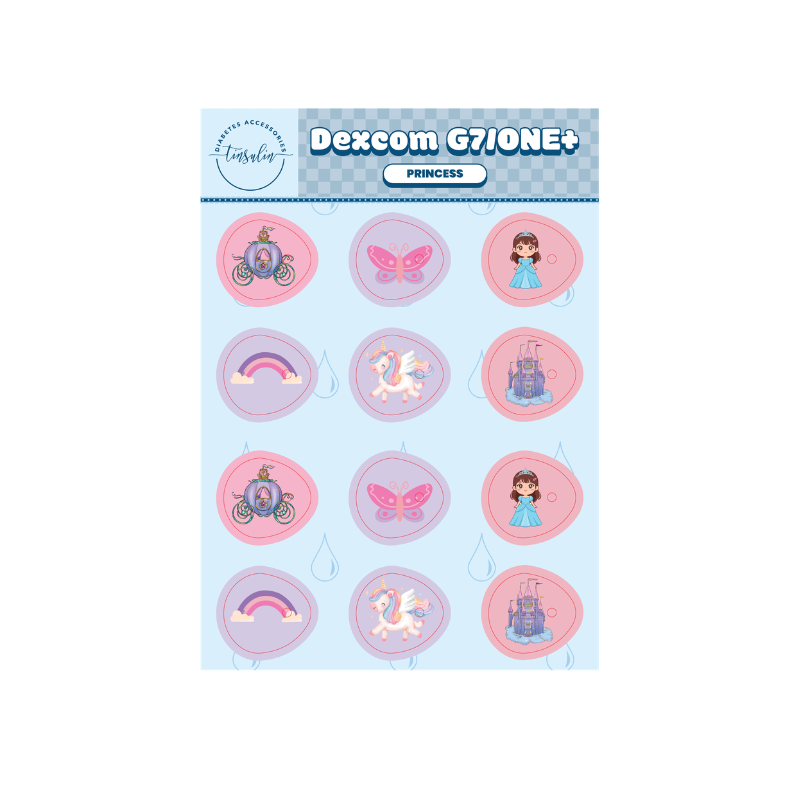 Sensor stickers Dexcom G7 / ONE+ – Princess (12 stickers)