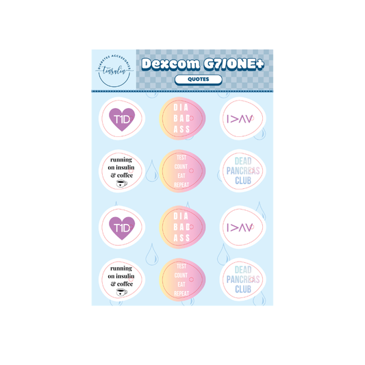 Sensor Stickers Dexcom G7 / ONE+ – Quotes (12 stickers)