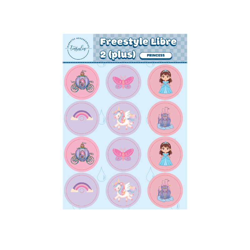 Sensor stickers Freestyle Libre 2 / 2 Plus – Princess (12 stickers)