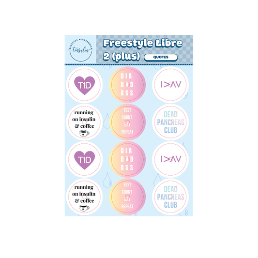 Freestyle Libre 2 / 2 Plus Sensor Stickers – Quotes (12 stickers)