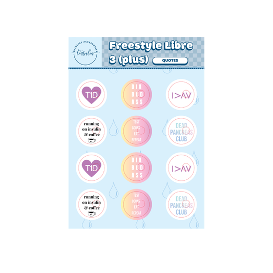 Sensor Stickers Freestyle Libre 3 / 3 Plus - Quotes (12 stickers)