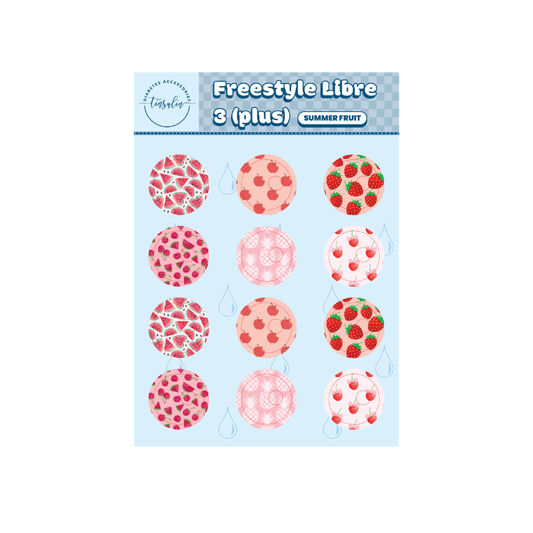 Sensor stickers Freestyle Libre 3 / 3 Plus - Summer Fruit (12 stickers)