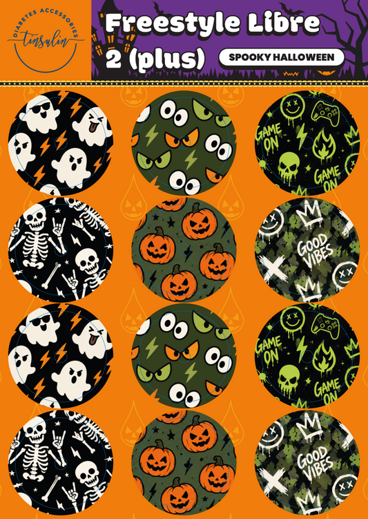 Freestyle Libre 2 / 2 Plus sensor stickers – Spooky Halloween (12 stickers)