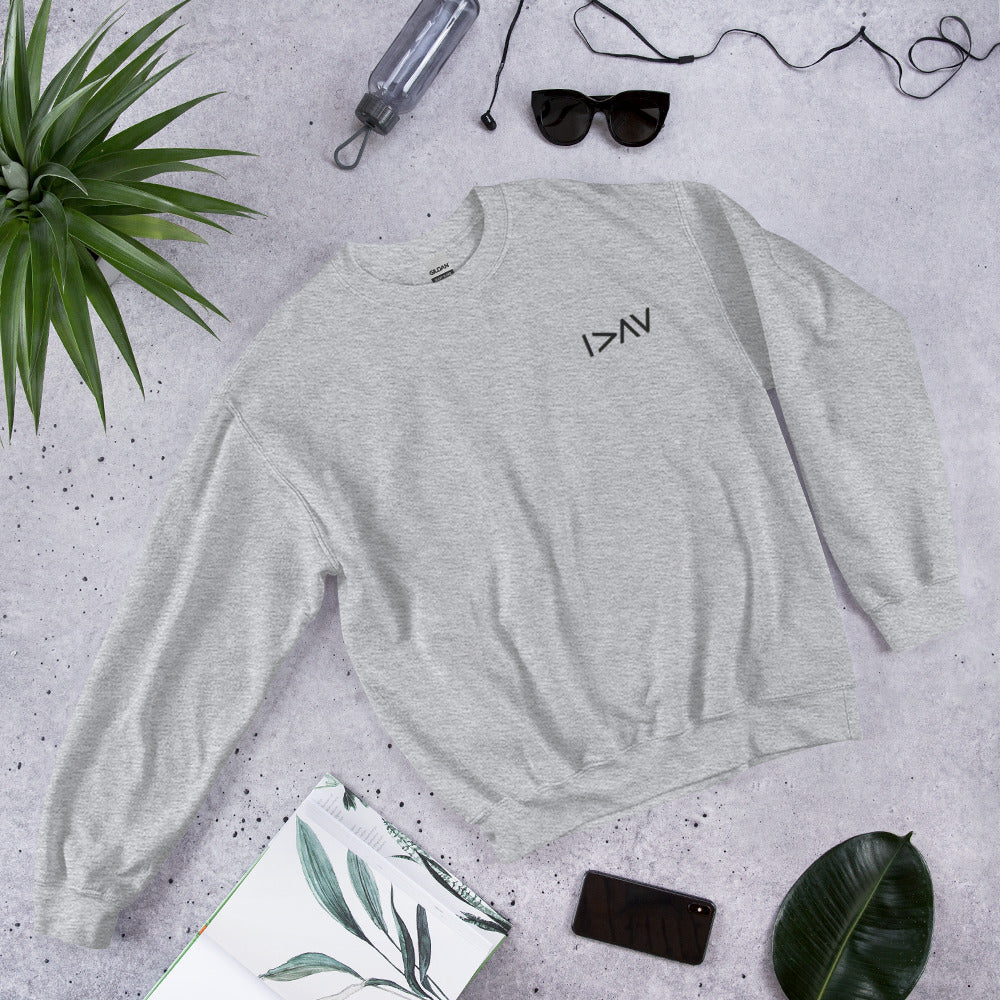gray unisex sweater 'I am Greater Than My Highs and Lows'