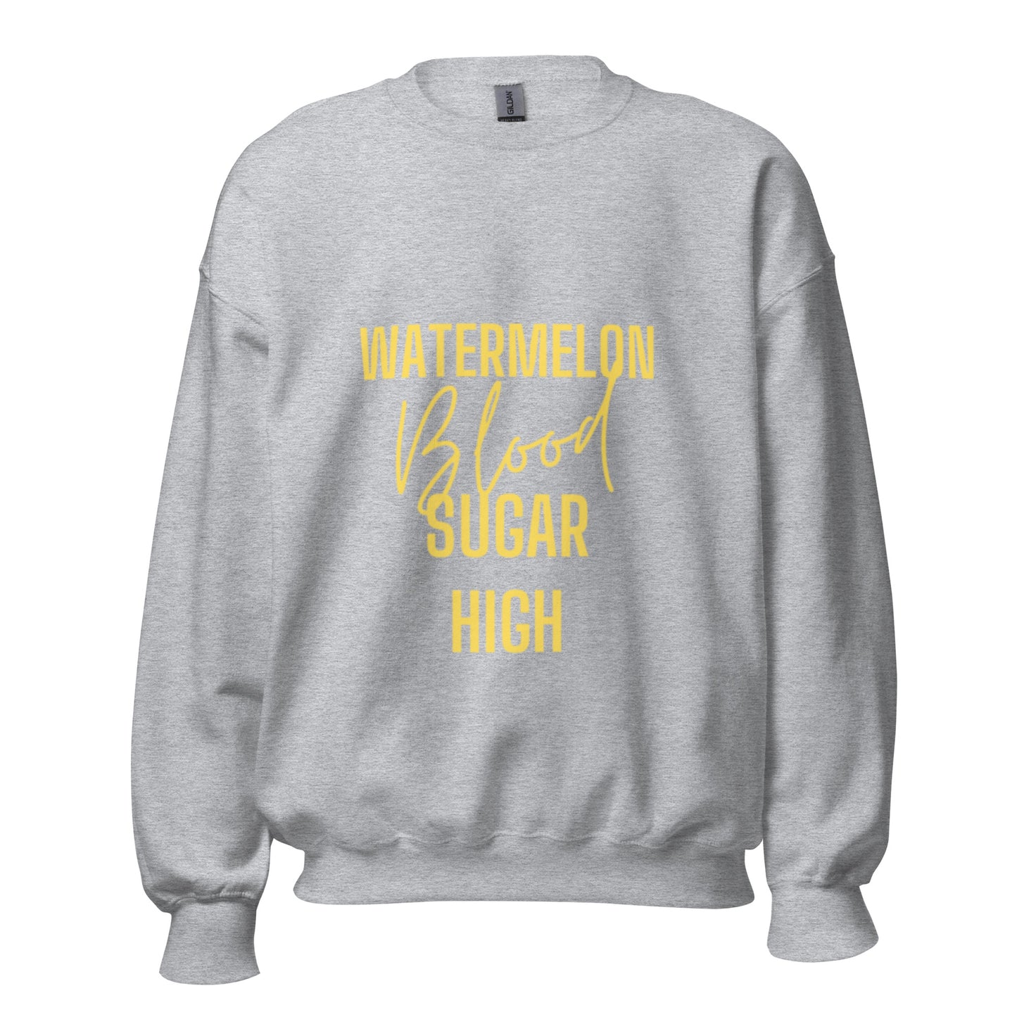 gray unisex sweater 'watermelon blood sugar high'