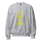 gray unisex sweater 'test count eat repeat'