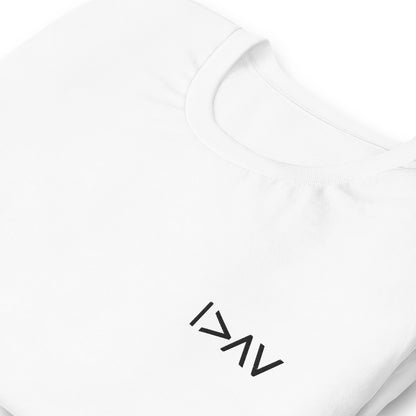 white unisex t-shirt 'I am greater than my highs and lows'