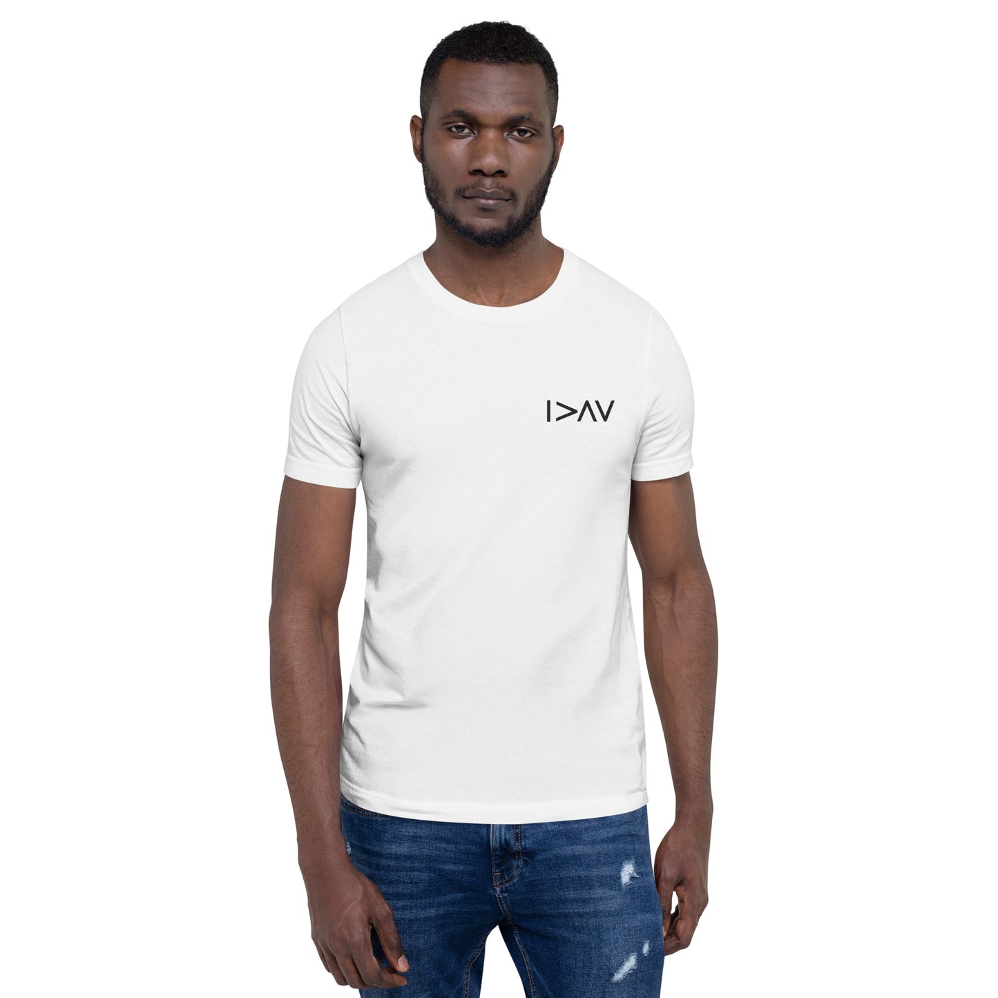 white unisex t-shirt 'I am greater than my highs and lows'