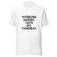 white unisex t-shirt 'working harder than my pancreas'
