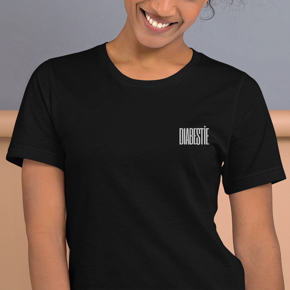 black unisex t-shirt 'diabestie'