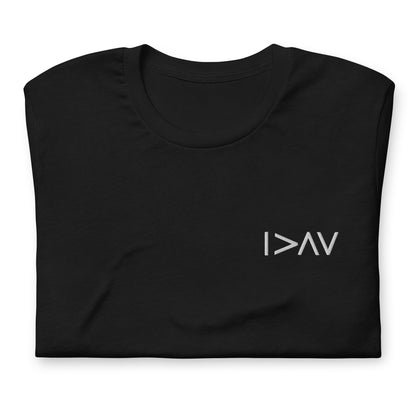 black unisex t-shirt 'I am greater than my highs and lows'