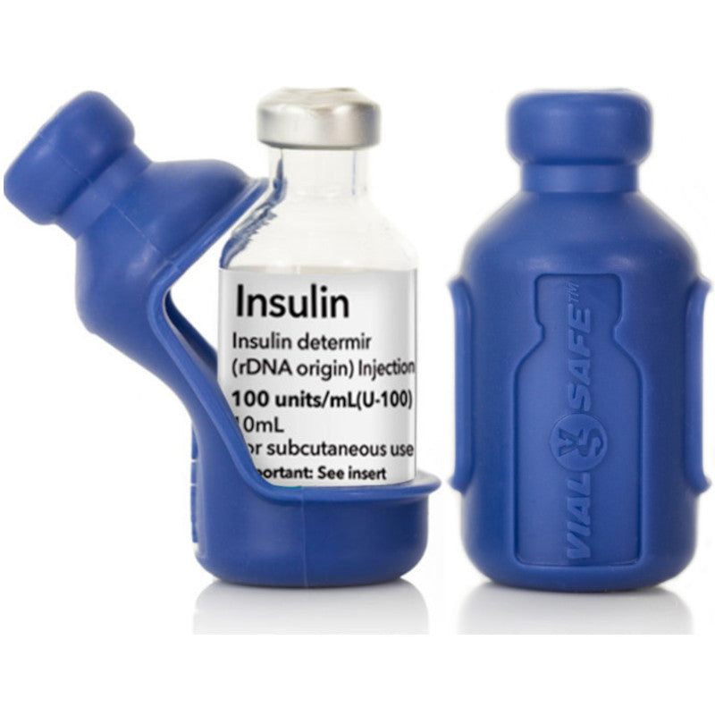 tinsulin set van 2 silicone insulineflaconbeschermers 10ml donkerblauw