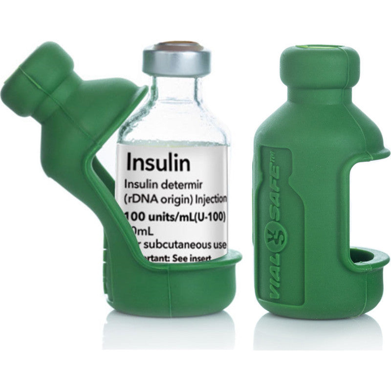 tinsulin set van 2 silicone insulineflaconbeschermers 10ml donkergroen