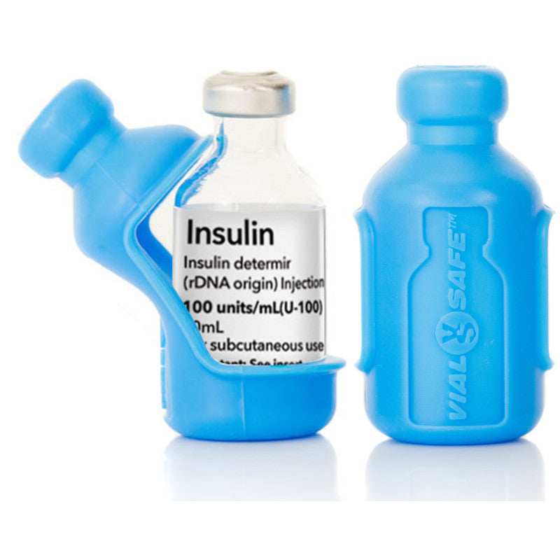 tinsulin set van 2 silicone insulineflaconbeschermers 10ml lichtblauw