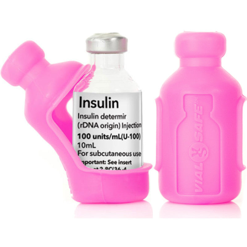tinsulin set van 2 silicone insulineflaconbeschermers 10ml roze