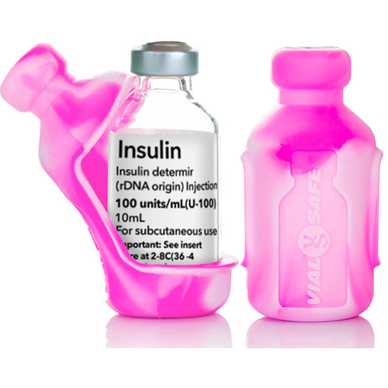 tinsulin set van 2 silicone insulineflaconbeschermers 10ml tie dye roze